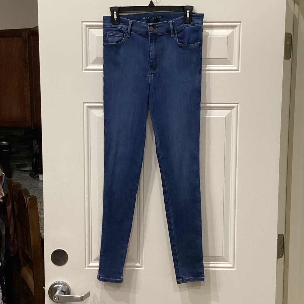 Preowned Mott&Bow Blue Denim Jeans High-Rise Skinny Size 29 (Item#P060)